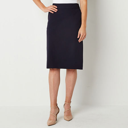 Liz Claiborne Womens Midi Pencil Skirt, 6, Blue