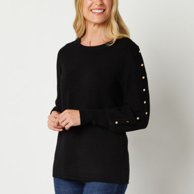 Womens Black Jumpers, Black Round & V Neck Jumpers