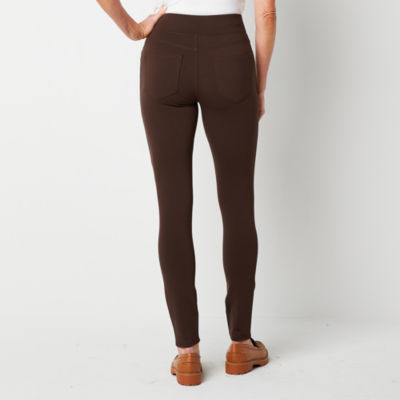 St. John's Bay Womens Mid Rise Secretly Slender Straight Corduroy Pant,  Color: Chocolate Chip - JCPenney