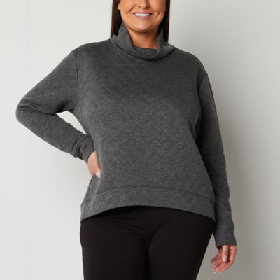 Stylus Plus Womens Cowl Neck Long Sleeve Sweatshirt