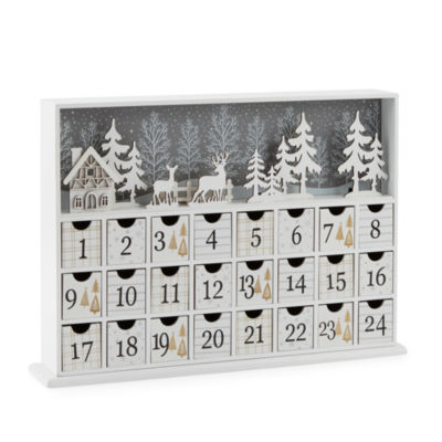 North Pole Trading Co. Chateau Winter White Scene Led Christmas Advent  Calendar