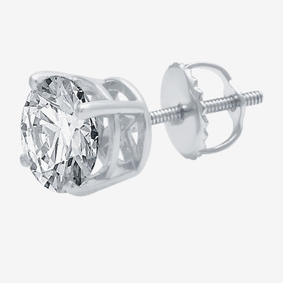 (J / SI2) Ever Star 2 CT. T.W. Lab Grown White Diamond 14K Gold 8mm Single Earring