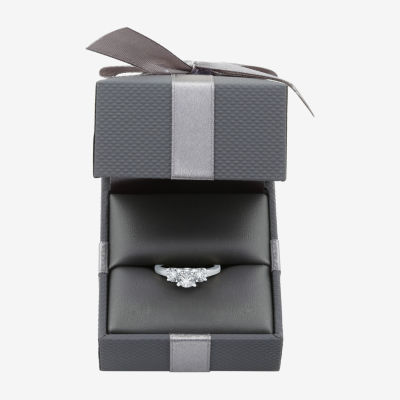 Love Lives Forever (H-I / Si1-Si2) Womens 1 1/2 CT. T.W. Lab Grown White Diamond 10K Gold Round 3-Stone Engagement Ring