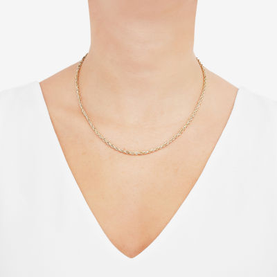 10K Gold Inch Solid Rope Chain Necklace