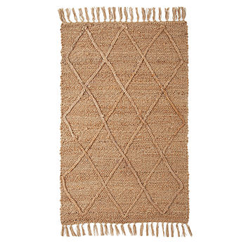 Direct Home Textiles Group Savannah All Natural 27x45 Rectangular Scatter Rugs | Brown | 2 x 4 ft | Rugs + Floor Coverings Accent Rugs | Fringed
