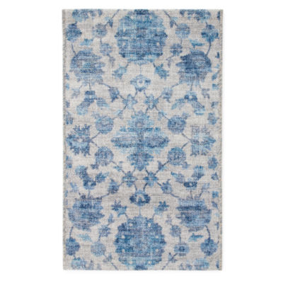 Fieldcrest Windsor Floral Washable 20"X34" Indoor Rectangular Accent Rug