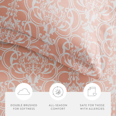 Casual Comfort Romantic Damask Pattern Oversized Duvet Cover Set