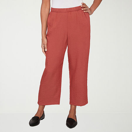 Alfred Dunner Spice Market Womens Straight Ankle Pant, 12, Red