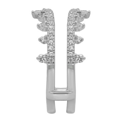 Womens 1/2 CT. T.W. Natural White Diamond 14K White Gold Ring Guard