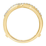 Womens 1/4 CT. T.W. Genuine White Diamond 14K Gold Crossover Wedding Ring Guard