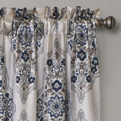 Regal Home Regency Medallion Light-Filtering Rod Pocket Single Curtain Panel