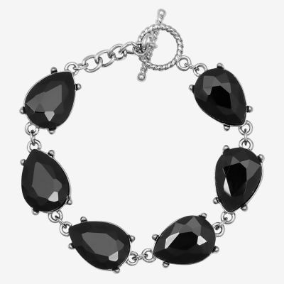 1928 SilverTone Tennis Bracelet, Color Black JCPenney