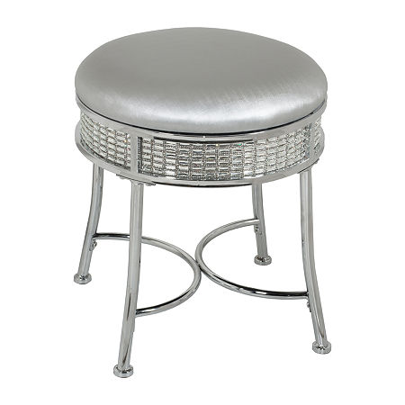 Hillsdale House Venice Vanity Stool, One Size, Silver