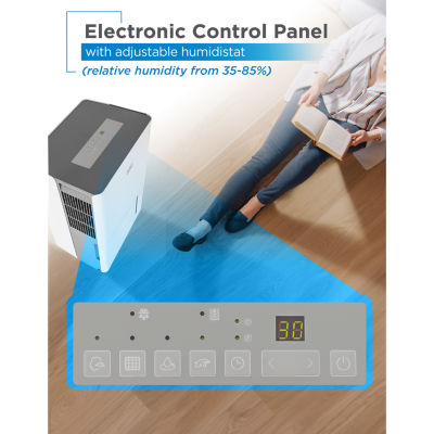 Black+Decker 4500 Sq Ft Dehumidifier With Built-In Drain Pump For Large Spaces Energy Star Digital BD50PMWSA