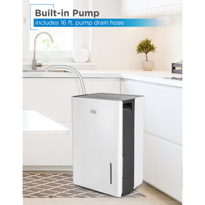 Black+Decker 4500 Sq Ft Dehumidifier With Built-In Drain Pump For Large Spaces Energy Star Digital BD50PMWSA