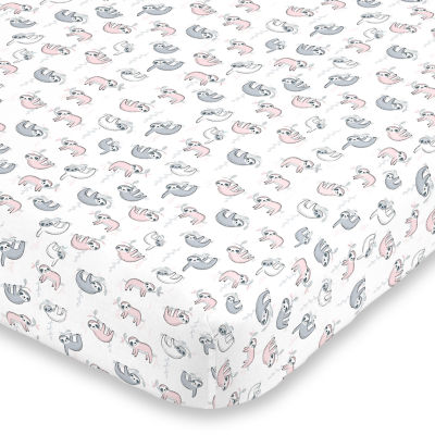 Nojo Super Soft Sloth Animals + Insects Crib Sheet