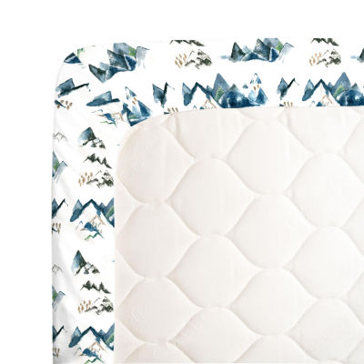 Nojo Watercolor Mountain  Mini Crib Sheet