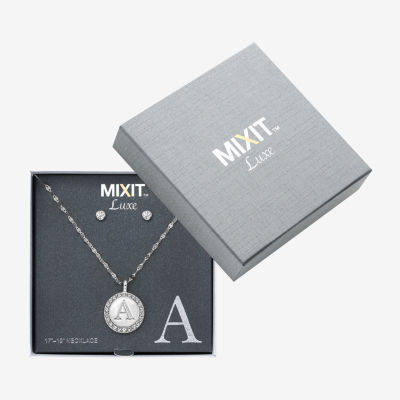 Mixit Silver Tone Pendant Necklace & Stud Earring 2-pc. Round Jewelry Set