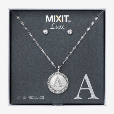 Mixit Silver Tone Pendant Necklace & Stud Earring 2-pc. Round Jewelry Set