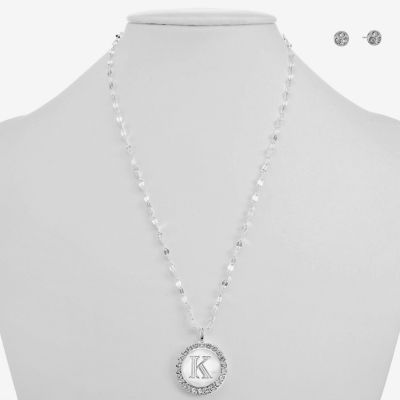 Mixit Silver Tone Pendant Necklace & Stud Earring 2-pc. Round Jewelry Set