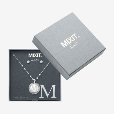 Mixit Silver Tone Pendant Necklace & Stud Earring 2-pc. Round Jewelry Set