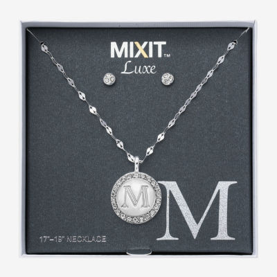 Mixit Silver Tone Pendant Necklace & Stud Earring 2-pc. Round Jewelry Set