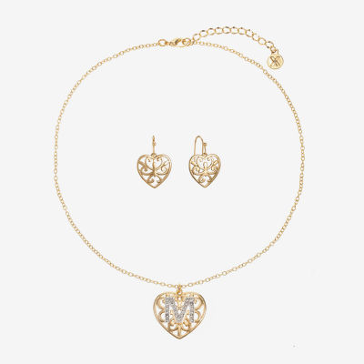 Mixit Gold Tone Pendant Necklace & Drop Earring 2-pc. Heart Jewelry Set