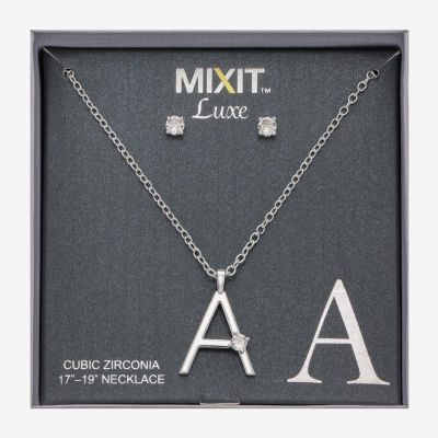 Mixit Silver Tone Pendant Necklace & Stud Earring 2-pc. Jewelry Set