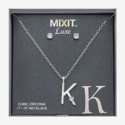 Mixit Silver Tone Pendant Necklace & Stud Earring 2-pc. Jewelry Set