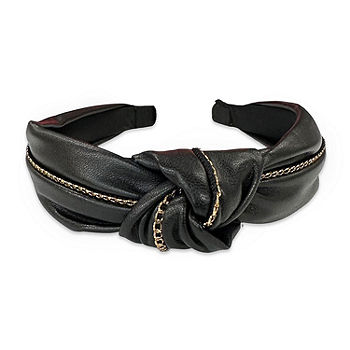 a.n.a Black Leather Knotted Womens JCPenney Headband, Color: Black 