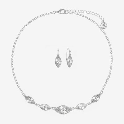 Mixit Silver Tone Collar Necklace & Drop Earrings 2-pc. Jewelry Set