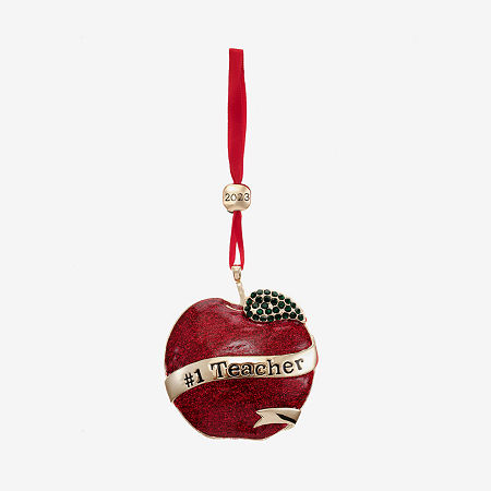 Monet Jewelry #1 Teacher Apple Christmas Ornament, One Size, Red