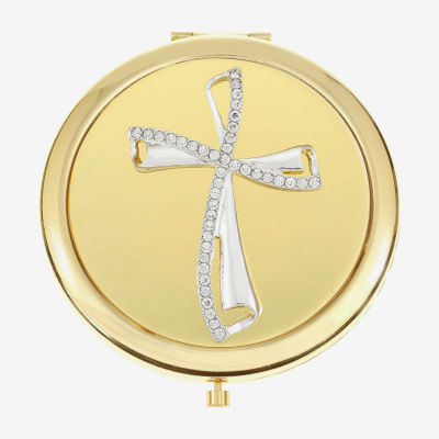 Monet Jewelry Gold Tone Gold Tone Cross Compact Mirror