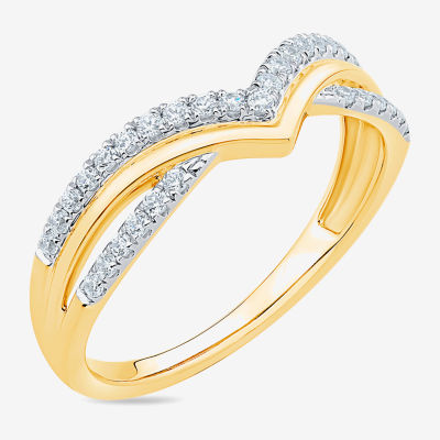 1/ CT. T.W. Natural White Diamond 10K Gold Wedding Band