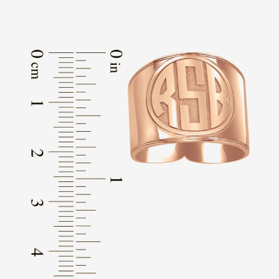 Personalized Circle Block Monogram Ring 