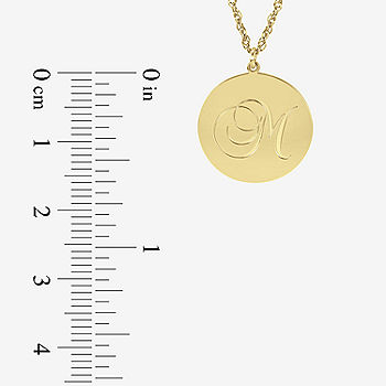 14K Gold 3/8 Initial Charm Necklace