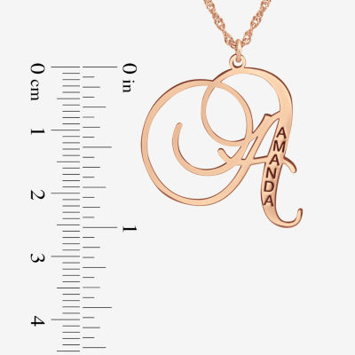 Personalized Womens Name Engraved Initial Pendant Necklace