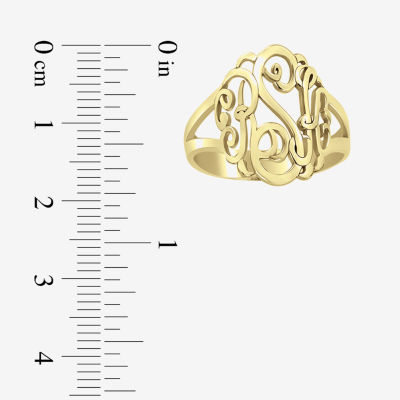 Personalized 14K Gold Over Sterling Silver Monogram Ring