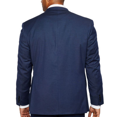 Shaquille O'Neal XLG Mens Blue Stretch Regular Fit Suit Jacket-Big and Tall