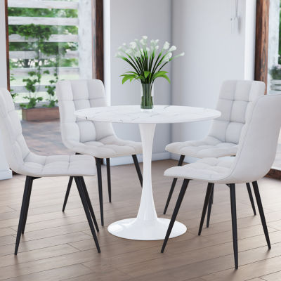 Round Wood-Top Dining Table