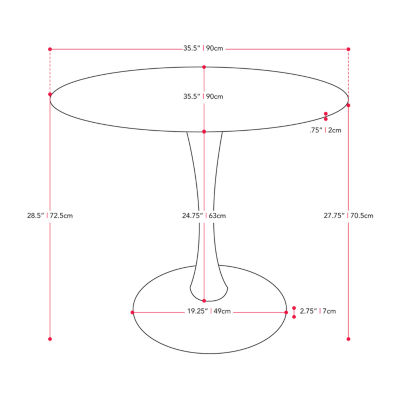 Round Wood-Top Dining Table