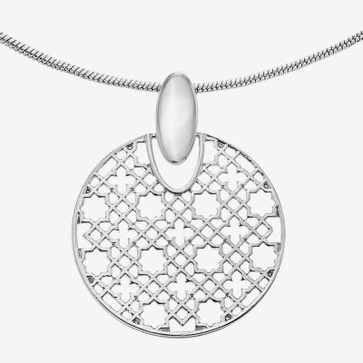 Liz Claiborne Filigree 17 Inch Snake Round Pendant Necklace