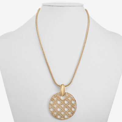 Liz Claiborne Filigree Womens Zinc Round Pendant Necklaces