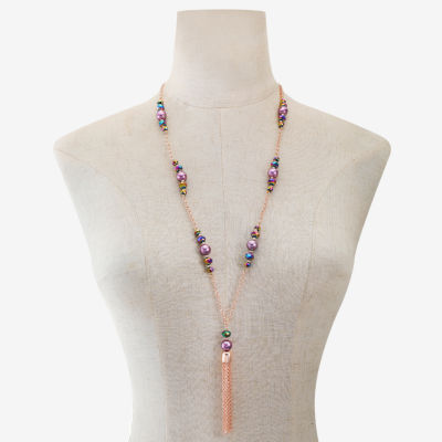 Liz Claiborne Tassel Womens Round 30 Inch Pendant Necklace