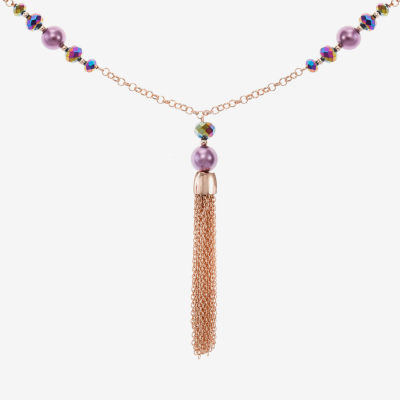 Liz Claiborne Tassel Womens Round 30 Inch Pendant Necklace