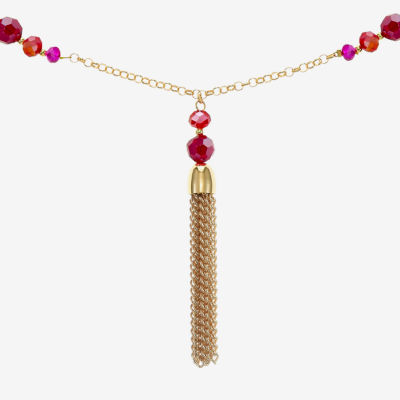 Liz Claiborne Tassel Womens Round 30 Inch Pendant Necklace