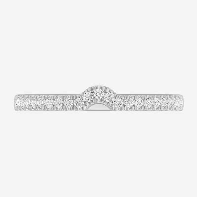 (G-H / Si1-Si2) Womens 1/7 CT. T.W. Lab Grown White Diamond 10K Gold Wedding Band