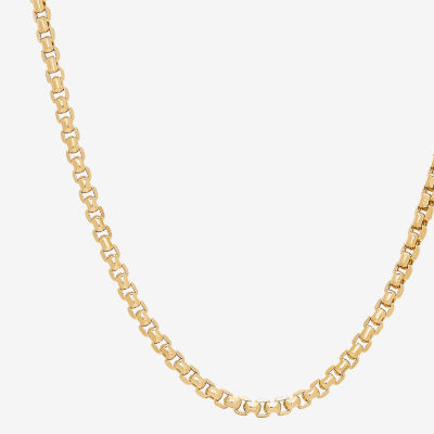 Made Italy 14K Gold 18 - 22 Inch Semisolid Box Chain Necklace