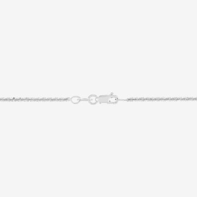 14K White Gold 16-20" 1.4mm Crisscross Chain