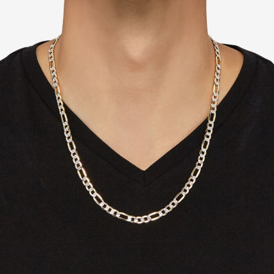 Made in Italy Mens 14K Gold 22 Inch Figaro Chain Necklace